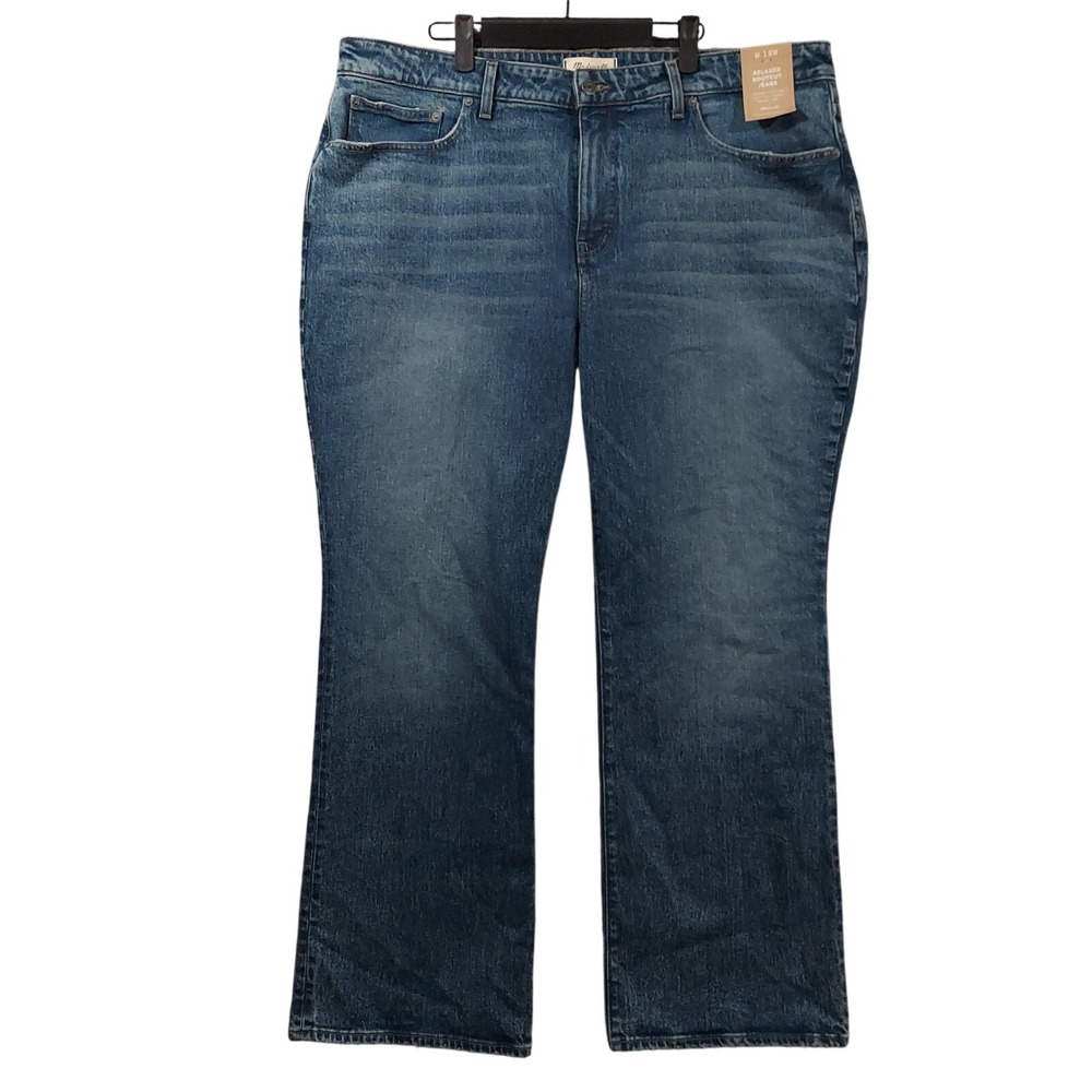 NEW Madewell Relaxed Bootcut Jeans Womens 18W Plus Blue High Rise Stretch‎ 42x30